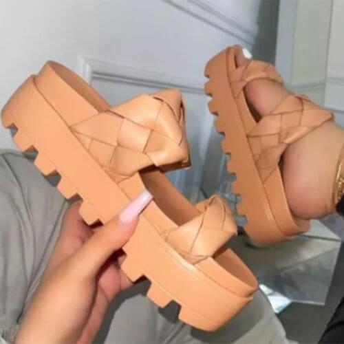 Womens Sandals Summer Flat Shoes 2021 Female Casual Wedge Slides Sandal Woman Platform Shoes Ladies Outdoor Beach Footwear