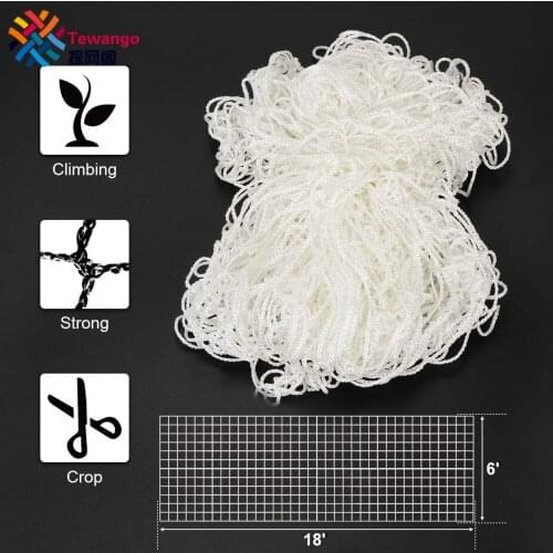 Tewango Veggie Trellis Support Netting 6′x18′ Polyester Heavy Duty Plant Climbing Network for Cucumber Tomatoes Grapes