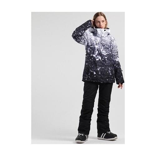 Super Warm Women Ski Suit Windproof Waterproof Snowboard Jacket Pant Breathable Winter Clothing Trouser Hooded Female Sport Wear