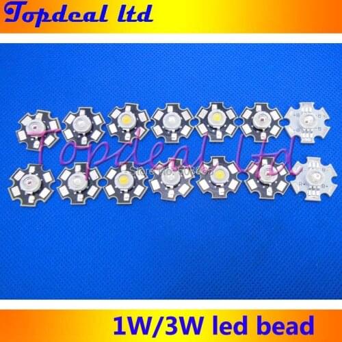 20pcs/lot 1W 3W High Power LED light emitter, Red, Green, Blue, Yellow, white(neutral White), Warm White, Cool White led