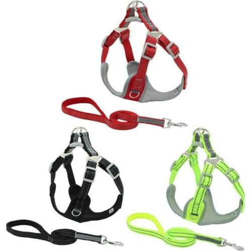 Dog Harness Leashes Reflective Dog Harness Vest Escape Proof Adjustable Dog Training Walkong Lead Set for Small Medium Large Dog