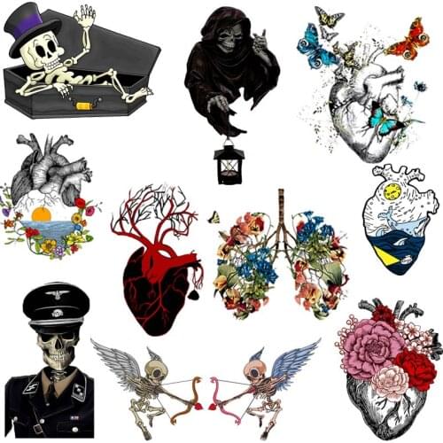Punk Iron On Transfer Patch Heat Waves Patches Diy Washable Shirt Clothes Sticker Patches Hoodies Clothing Applique Vinyl Patch