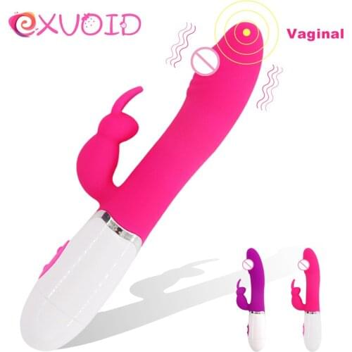 EXVOID Vaginal Clit Stimulator Dildo Vibrator for woman Femme G Spot Masturbator Rabbit vibrator AV Stick Adult Products