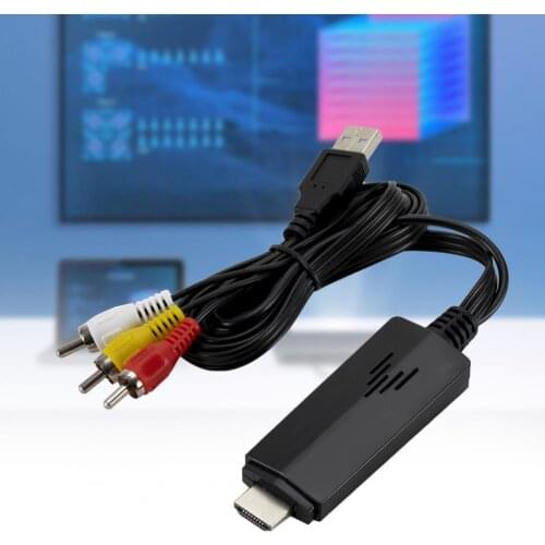 Video Adapter 1080P HDMI-compatible to AV RCA Video Converter Adapter Signal Connector for DVD Cable Box