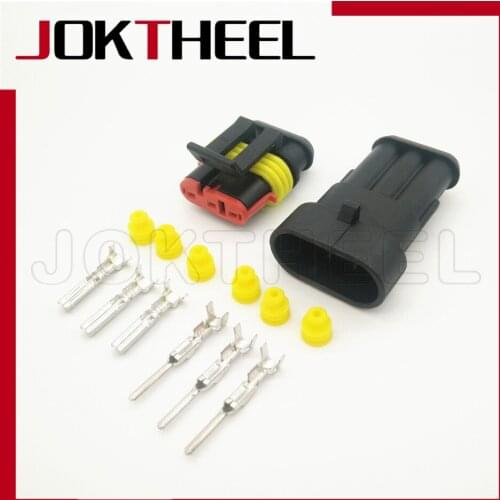 1/5/10/20 sets TE Tyco Amp 3 pin way male female Waterproof electrical auto wire harness Connector auto plug 282087-1 282105-1
