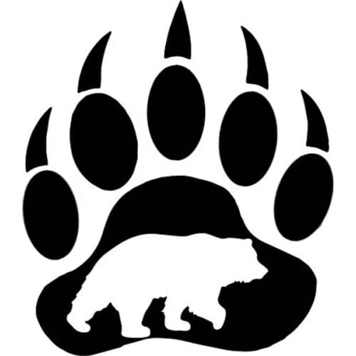 13CM * 15CM Creative Bear Paw Print Auto Sticker Pvc Personality Decoration Customizable Colors Cover Scratches Car Decals