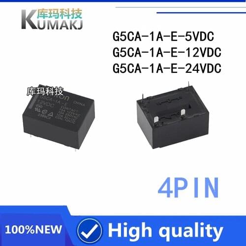 2PCS/LOT 100%New Relay G5CA-1A-E-5VDC G5CA-1A-E-12VDC G5CA-1A-E-24VDC G5CA 1A E 12VDC G5CA-1A-E-DC12V 5V 4PIN