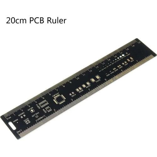 20cm Multifunctional PCB Ruler Measuring Tool Resistor Capacitor Chip IC SMD Diode Transistor Package 180 Degrees