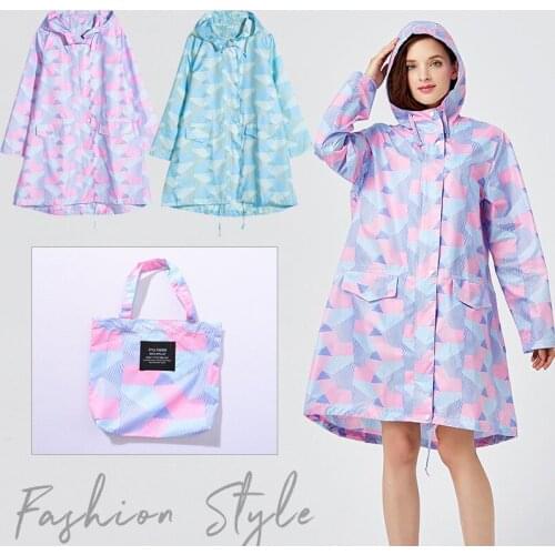 2021 New Lady Hooded Raincoat Outdoor Travel Waterproof Riding Cloth Women Poncho Long Rainwear Jacket Outdoor Supplies
