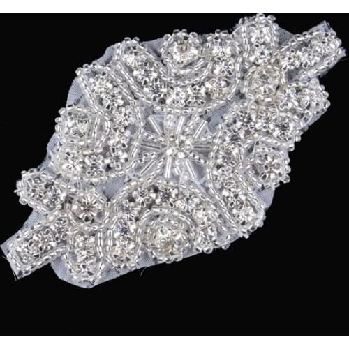 30pcs/lot) DIY Bridal Hair/Shoes Accessories Clear Bling Flower Rhinestone Applique Patch Manual Flatback Shiny Crystal Button