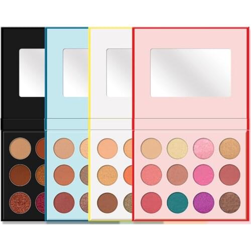 50 Piece Eyeshadow Pallete Customized Label Shimmer Matte DIY 12 Colors Eye Shadow Palette Private Label Makeup Wholesale