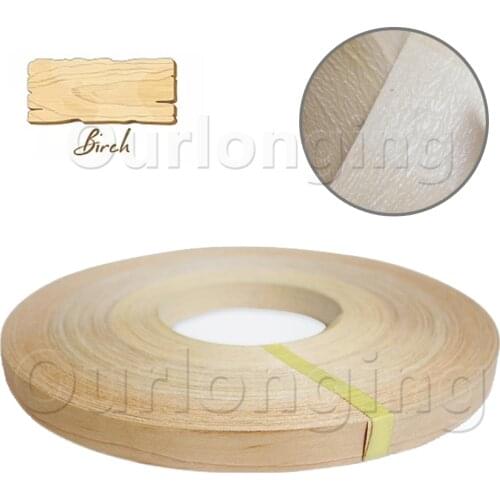 Birch Wood Edge Banding Adhesive Tape Veneer Sheet Plywood Roll 15m Hot Melt Glue Iron-on Furniture Wooden Veneer Roll