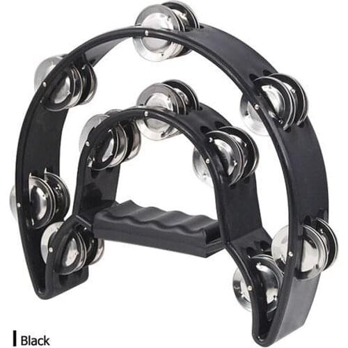 Round Percussion Double Row Handbell Tambourine Double Half Moon Tambourine Percussion Drum Party Game Baby Toy