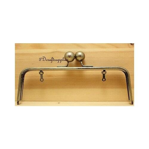 Metal purse frame glue on clasp clip old brass 10 1/2 inch X 3 1/2 inch K60