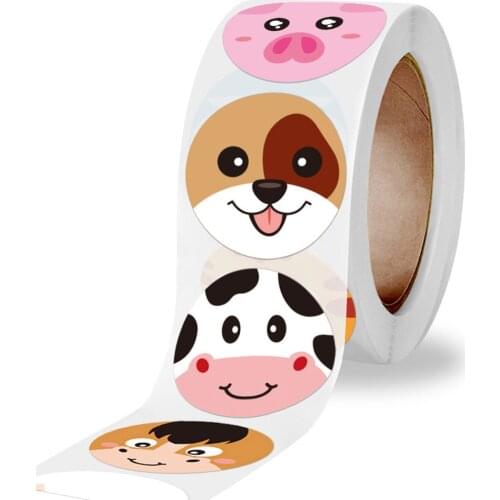 50-500pcs Cute Cartoon Animals Sticker for Kids Encourage Sealing Labels School Teacher Supplies Child Reward Sticker Labels