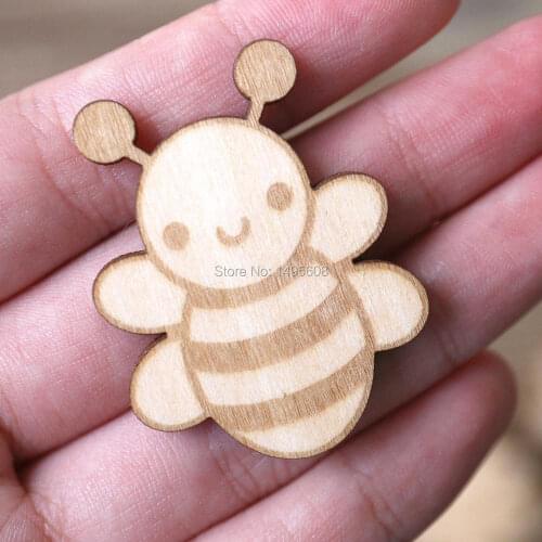 Unfinished Wooden Shapes (Bumble Bee) - Unpainted -- Perfect for Crafts, DIY, Nursery, Kids Rooms, Weddings