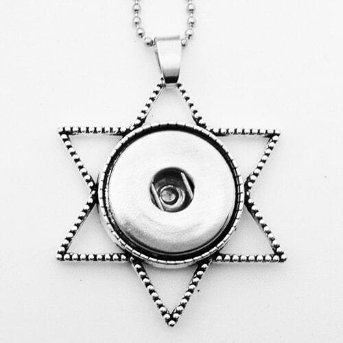 Newest five-pointed star snap button jewelry necklace EA115 (fit 18mm 20mm snaps)