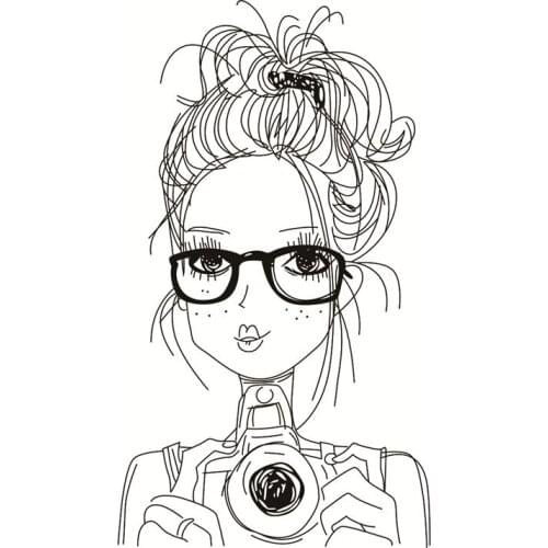 New girl cartoon pattern Stamp And metal die Scrapbooking Alphabet Stamp Embossing Craft making Silicone Transparent Stamps