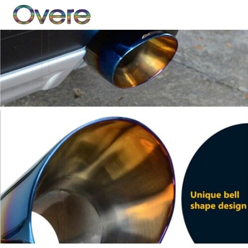 Overe 1PC Stainless Steel Car Exhaust Pipe Cover For Mitsubishi ASX 2011 2012 2013 2014 Muffler Pipe Car-special Accessories