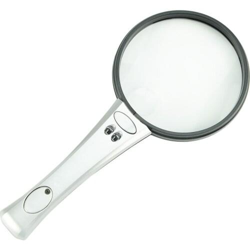 Magnifying Glass with Led Lights 2.5X 6X Ergonomic Handle Handheld Magnifier Big Lens Reading Magnifying Glass Pocket Magnifier
