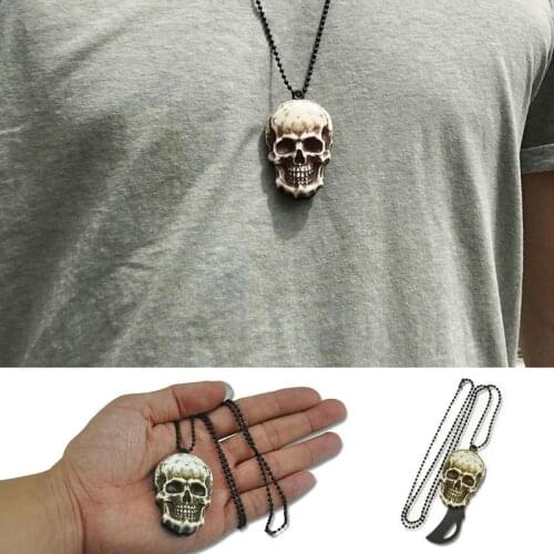 EDC Vintage Skull Necklace Outdoor Pocket Mini Cutting Knife Camping Survival Tactical Knife Keychain Tool Dropshipping