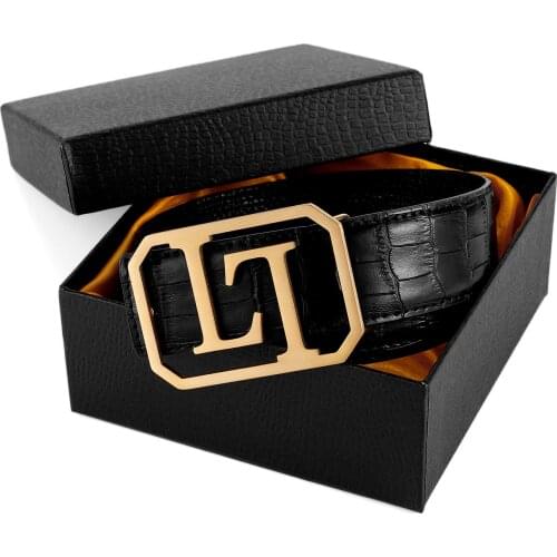 Designer Belt Women Fashion Crocodile Leather Waist Custom Double Alphabet Framed Buckle Mens Name Accessories Birthday Gift