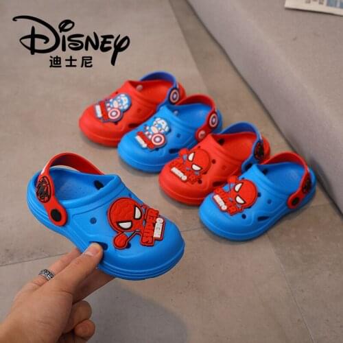 Disney Captain America cartoon boy sandals and slippers non-slip summer new indoor and outdoor beach hole shoes