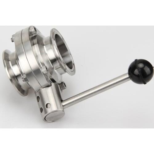 19/25/32/38mm SS304 Stainless Steel Sanitary Tri Clamp Welded Butterfly Valve for Homebrew
