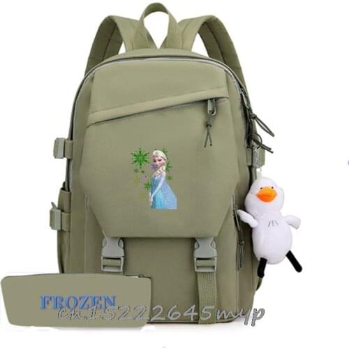 Disney Frozen Elsa School Bag Print Kids Backpack For Teenage Boys Shoulder Bags Children Casual Style Backpack+ Pencil Case