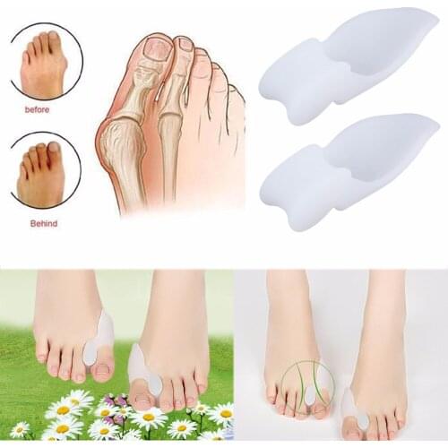 2pcs Silicone Gel Foot Pad Stretch Corrector Alignment Toe Bone Insole New Arrival