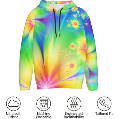 Rainbow Tie-dye Sweatshirt Men And Women Harajuku Hoodie Hip Hop Stranger Things Hooded