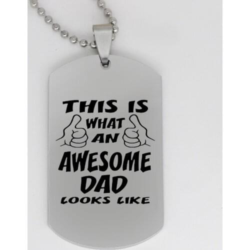 Ufine jewelry this is what an awesome dad looks like pendant army card dad gift stainless steel customed necklace N4366