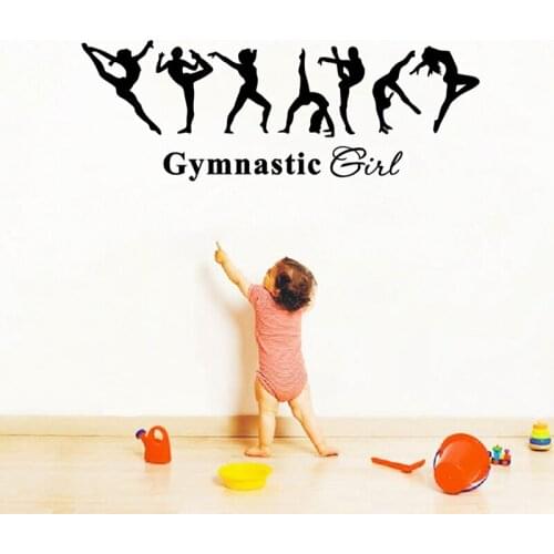 Gymnastics Girl Vinyl Decal Wall Sticker Girls Room Decor Ballet Dancer Wallpaper Gymnastics Wall Poster