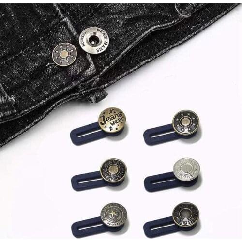 Jeans Retractable Button Waist Extender - Jeans Retractable Button Adjustable Disassembly Jeans Waist Metal Letter Sewing Jokers
