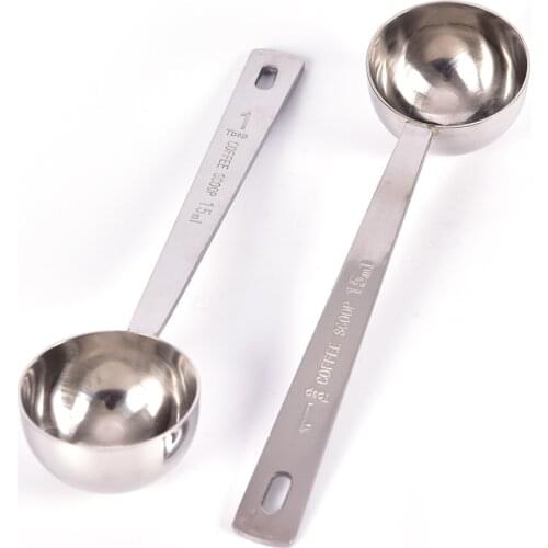 1pc Coffee Scoop 15ml Stainless Steel Coffee Spoon Long Metal Sugar Powder Tea Scoop Kitchen Measuring Spoon Coffee Accessories