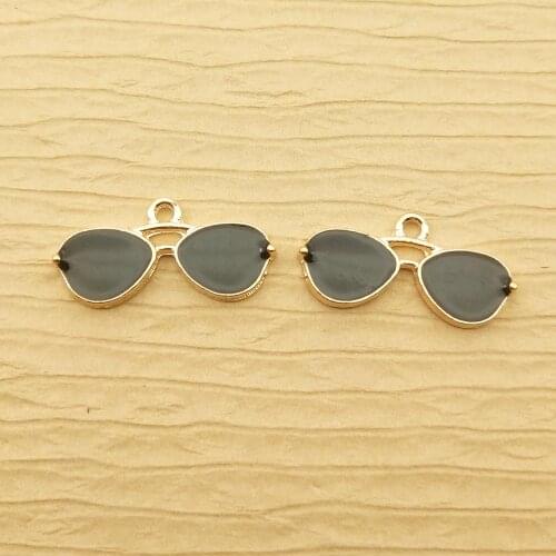 10pcs 10x21mm enamel sunglass charm for jewelry making crafting fashion earring pendant bracelet charm necklace charms