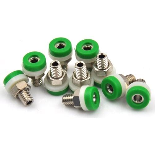 10 Pcs 5 Colors Brass 2mm Banana Socket Jack for 2mm Banana Plug Test Connector Red,Yellow, Blue,Green,Black