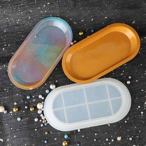 2pcs Crystal Epoxy Resin Mold Storage Box Jewelry Tray Plate Casting Silicone Mould Crystal Mold Soap Making dropshipping