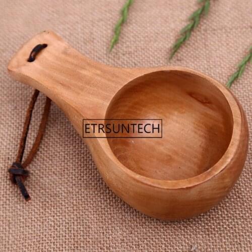 20pcs Solid Wood Water Scoop Spoon Multipurpose Wooden Round Water Ladle Dipper for Home Kitchen