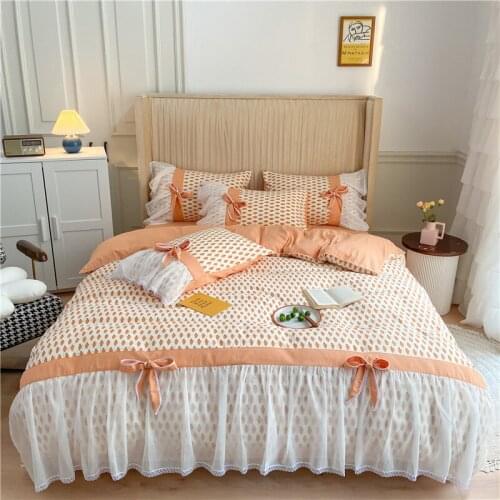 2021 Brocade silk cotton Princess wind bedding sets bed set double queen king size duvet cover bed sheet set pillowcase 4Pcs