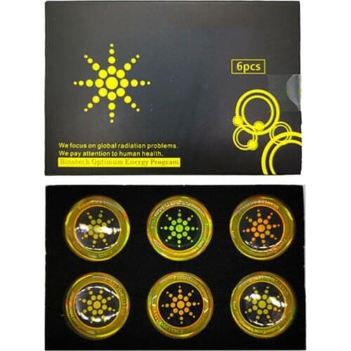 6Pcs Round Energy Phone Sticker EMF Anti Radiation Mobile Phone Sticker Paster
