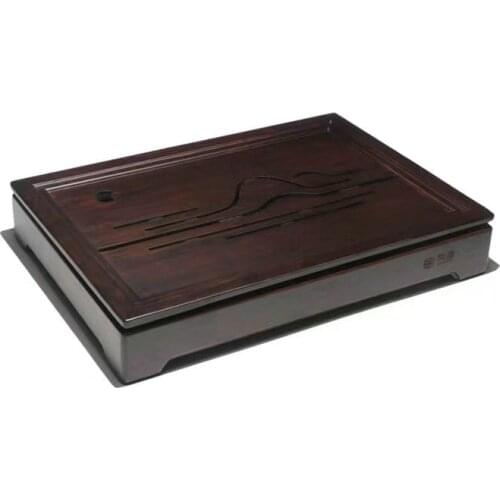 "KingTeaMall" Bamboo Tea Tray with Water Tank Drainage Outlet for Chinese Gongfu Cha Saucers,Teawares, Teasets, Teatools, Gifts