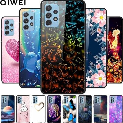For Samsung Galaxy A52 / A72 Case Tempered Glass Hard PC Back Cover For Samsung A52 4G 5G A 52 Phone Cases Shell Coque A 72 2021