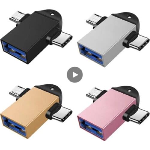 Android Type-C 2-in-1 OTG Adapter Cable Super Speed USB 3.1 5Gbps Data Transmitting Rate Plug Play Make Sure Your Phone Support