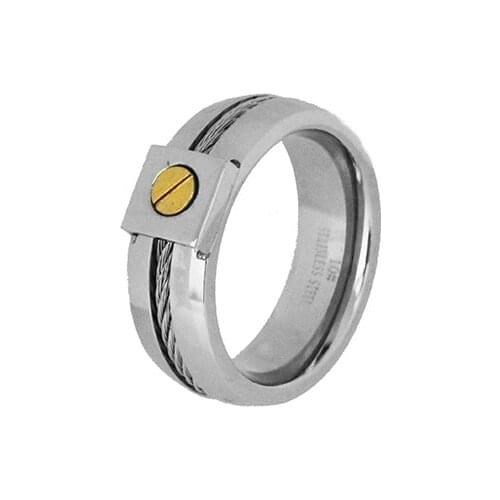 8.0mm Stainless Steel Rings Trend Ring For Men Jewels Steel Fine Jewelry High Polish Party Accessories