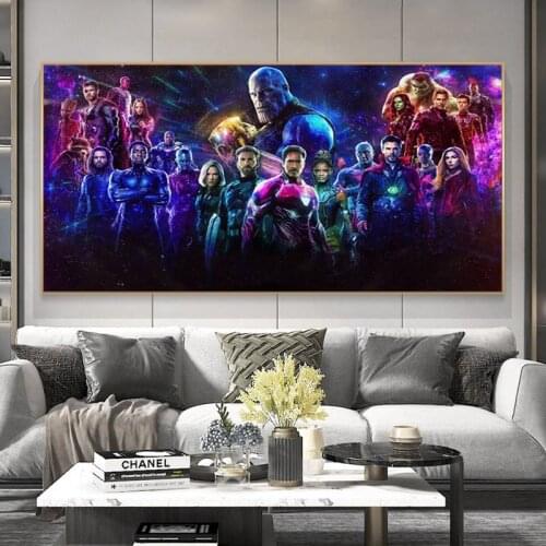Marvel Avengers Black Widow Figure Painting Movie Canvas Prints Wall Art Superhero Poster and Print Boy Room Home Decoration
