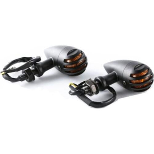 Motorcycle Metal Bullet Grill 10mm Turn Signal Indicator Lamp Scooter Cafe Racer Cruiser Choppe Offroad Street Bike Dirt Bike