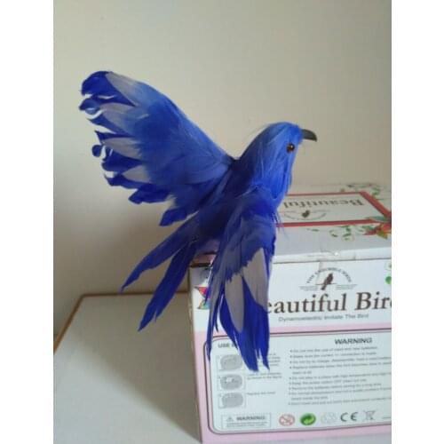 Cute simulation wings bird model polyethylene&furs blue bird doll gift about 12cm 1257