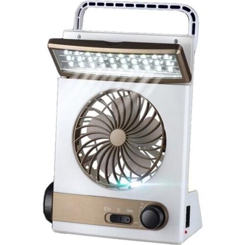 Multi-function Outdoor Solar Light With Fan Flashlight Portable 30 LEDs Table Lamp Rechargable Solar Power Fan