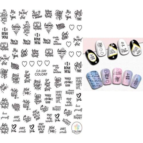 Letters Designs Nails Art Manicure Back Glue Decal Decorations Nail Sticker For Nails Tips Beauty